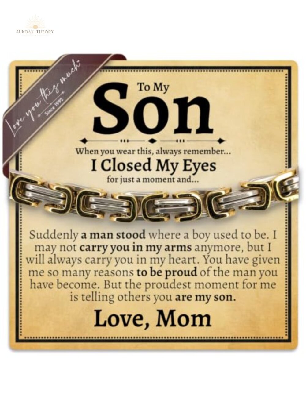 Sentimental Son Gift Stainless Steel Twist Bracelet